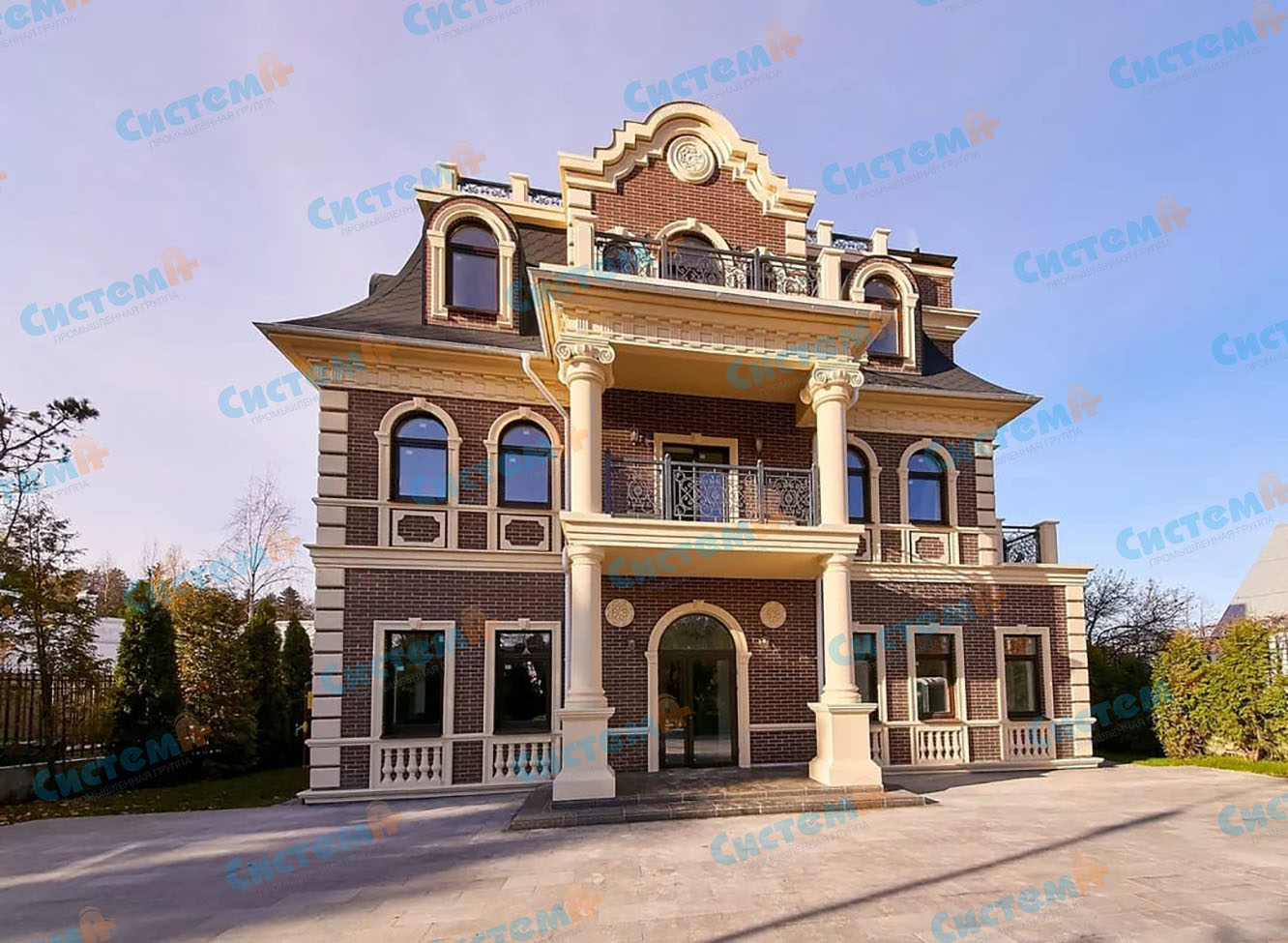 Декор загородного дома пенополистиролом